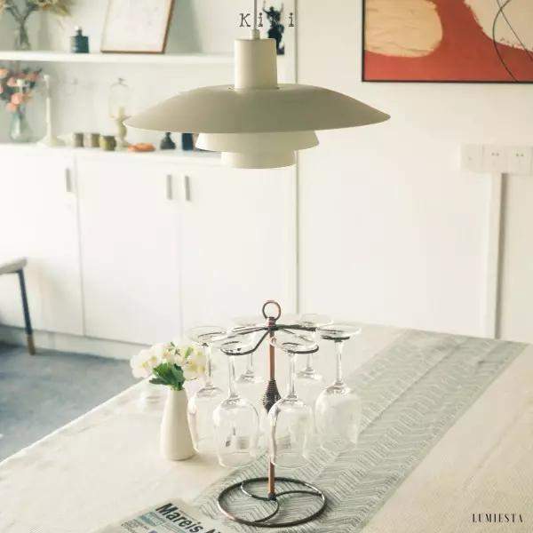 Trójwarstwowa lampa wisząca z aluminiowymi kloszami 40 cm