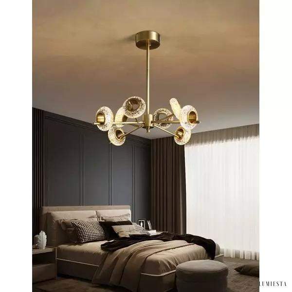 Lampa sufitowa LED z kryształowymi elementami w stylu nowoczesnym