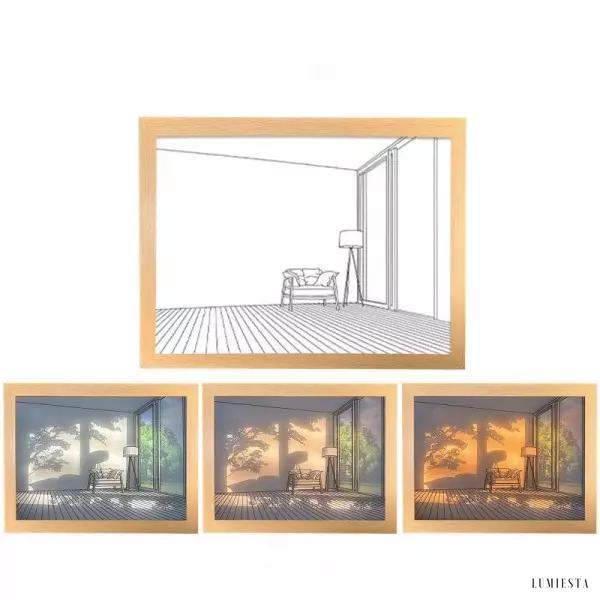 Lampka dekoracyjna z kreatywnym malowaniem styl minimalistyczny