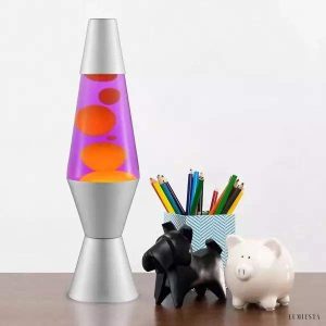 Lampa lawowa klasyczna z metalowym wykończeniem niebieska