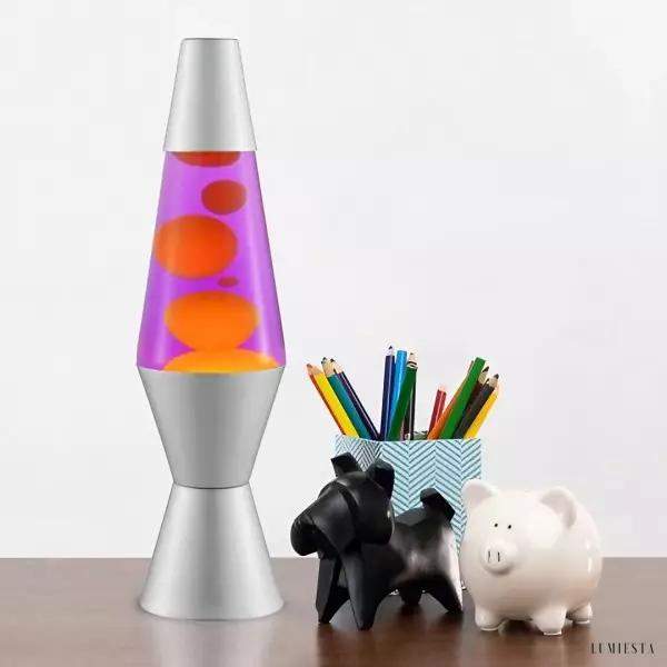 Lampa lawowa klasyczna z metalowym wykończeniem niebieska