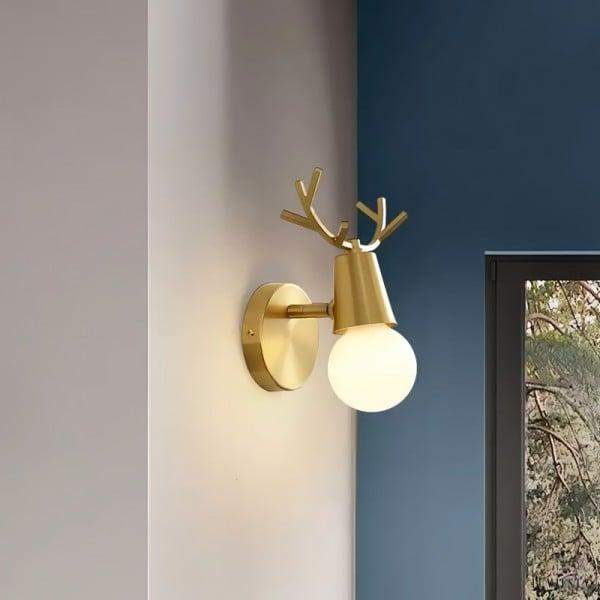 Lampa ścienna w kształcie kropli gwiazdy lub rogów mosiężna