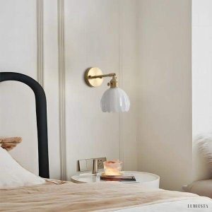 Tulip - kinkiet w stylu vintage z kloszem tulipanowym 12×16 cm