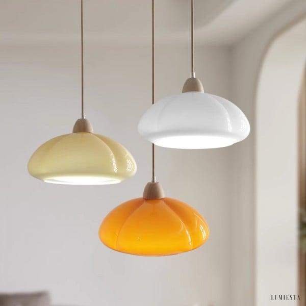 Szklana lampa wisząca dynia nowoczesny design do kuchni