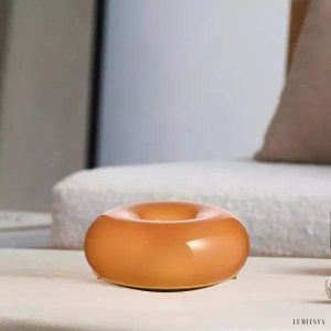 Nowoczesna okrągła lampa stołowa z LED dotykowym w stylu Bauhaus