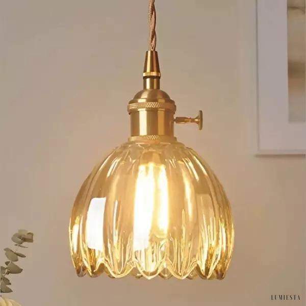 Lampa wisząca w kształcie kwiatu inspirowana japonią