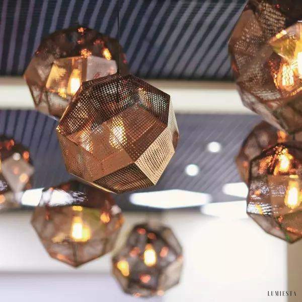 Lampa Wisząca Echo Złoty Nowoczesny Żyrandol ze Stali Nierdzewnej