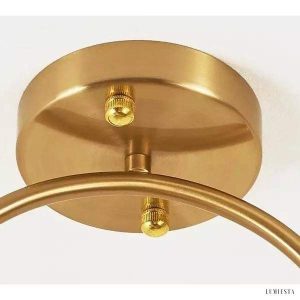 Nowoczesna lampa wisząca w kształcie koła mosiężna i szklana