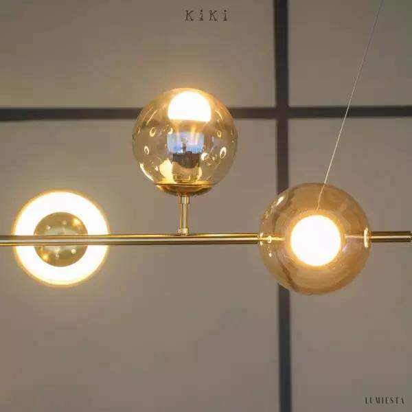 Lampa wisząca Orb w stylu industrialnym z kulistymi kloszami