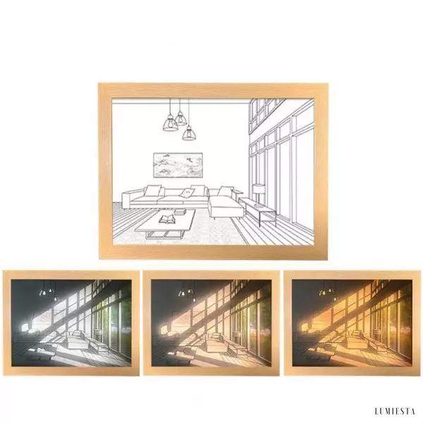 Lampka dekoracyjna z kreatywnym malowaniem styl minimalistyczny