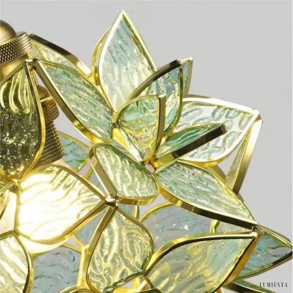 Lampa wisząca ze szkła kwiatowego w stylu dekoracyjnym