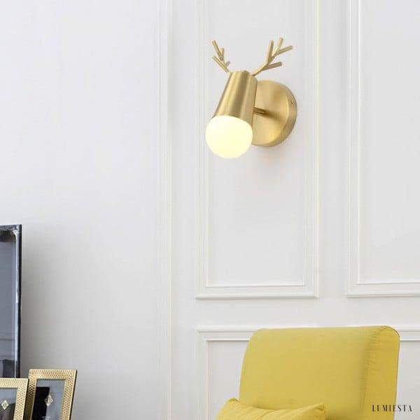 Lampa ścienna w kształcie kropli gwiazdy lub rogów mosiężna