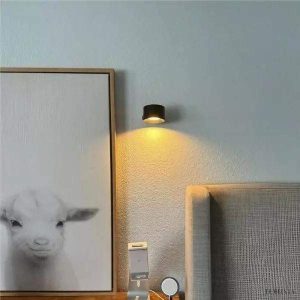 Nowoczesna rotacyjna lampa ścienna LED bezprzewodowa