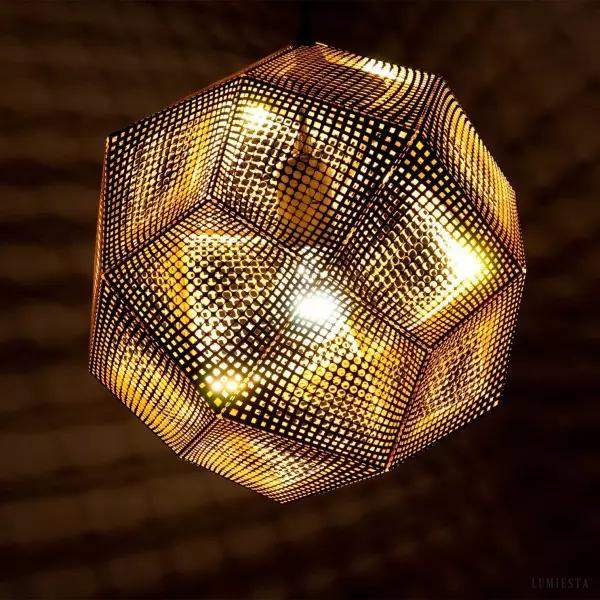 Lampa Wisząca Echo Złoty Nowoczesny Żyrandol ze Stali Nierdzewnej