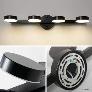 Nowoczesna lampa ścienna z regulowanymi okrągłymi kloszami