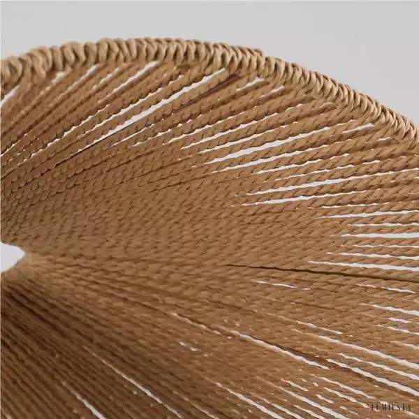 Rattanowa lampa wisząca Wabi Sabi ze słomkowym kapeluszem