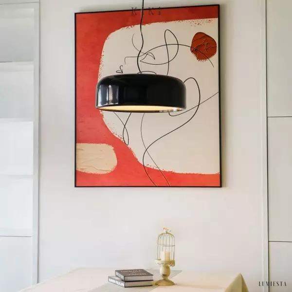 Lampa Wisząca Rosa Nowoczesny Minimalizm Czarny Biały