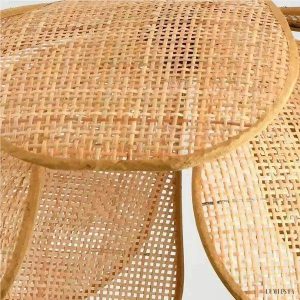 Petal - Rattanowy żyrandol rustykalny w kształcie płatków