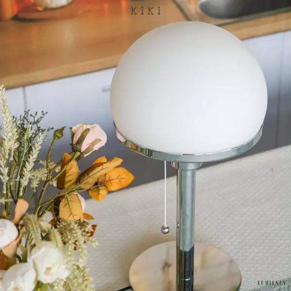 Lampa stołowa Bauhaus Wagenfeld z szklanym kloszem