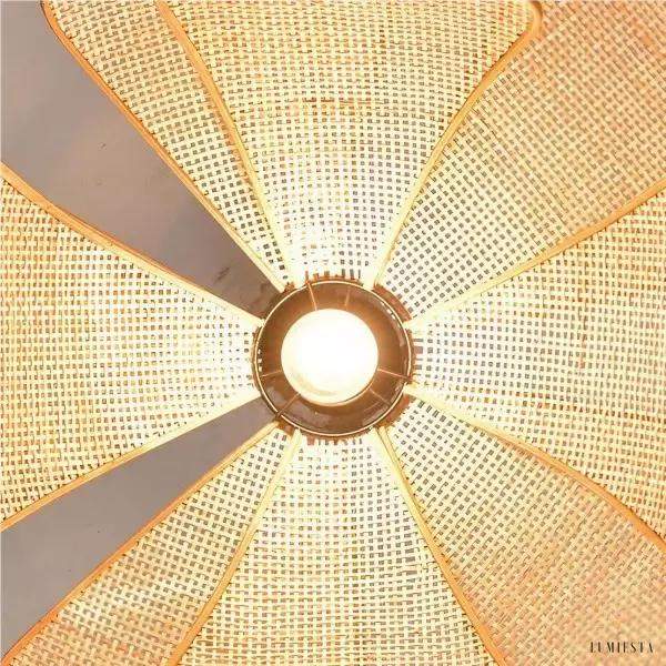 Petal - Rattanowy żyrandol rustykalny w kształcie płatków