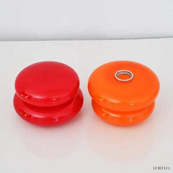 Lampka stołowa Bauhaus w stylu nowoczesnym różowa szkło