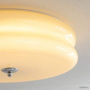 Lampa sufitowa w stylu Art Deco, biały/kremowy, platfon Ø32/40cm