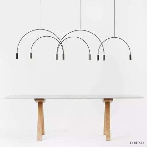Lampa wisząca Min elegancka z łukowymi ramionami LED