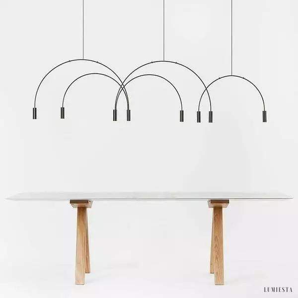 Lampa wisząca Min elegancka z łukowymi ramionami LED
