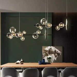 Stamj - Lampa wisząca liniowa z kulami szklanymi nowoczesny design