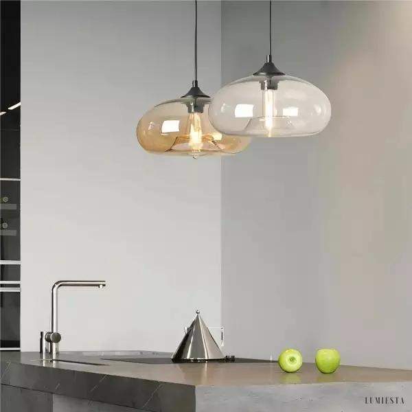 Lampa wisząca Art Deco w skandynawskim stylu szkło 28 cm
