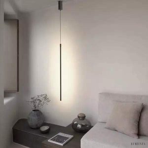 Liniowa lampa wisząca LED w nowoczesnym stylu czarna 60 140 cm