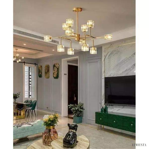 Lampa sufitowa kryształowa w stylu minimalistycznym