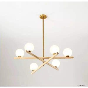 Lampa wisząca minimalistyczna z szklanymi kulami 6-bulbowa