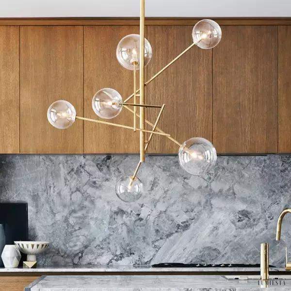 Nowoczesny żyrandol VERTICAL Ball w złotym stylu