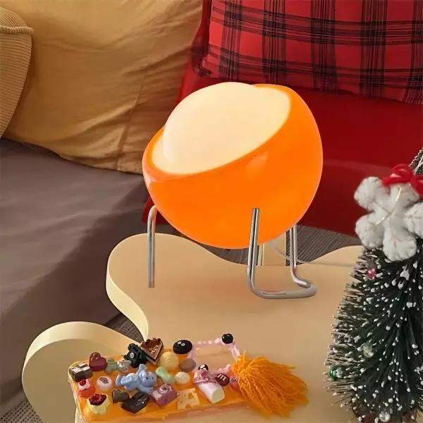 Lampa stołowa w stylu Bauhaus, pomarańczowa, 1-punktowa, 21x25cm