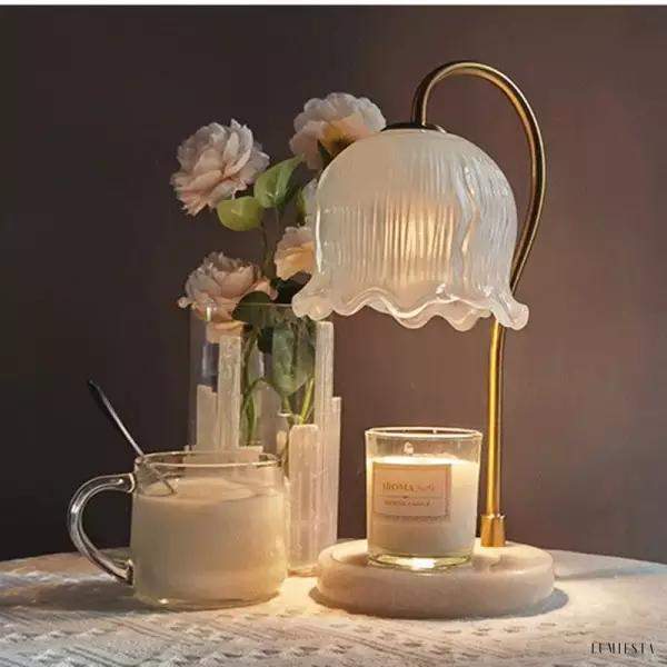 Lampa stołowa w stylu romantycznym z funkcją topnienia wosku