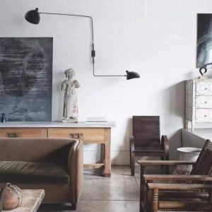 Obeji - Lampa ścienna stylowa z regulowanym kloszem