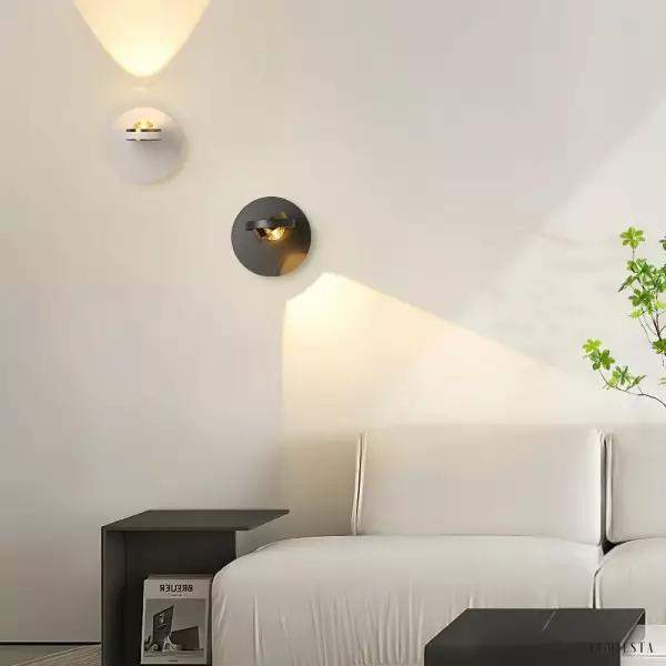 Nowoczesna rotacyjna lampa LED naścienna do sypialni