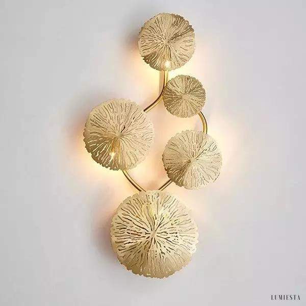 Lampa ścienna LED w kształcie liścia lotosu w stylu vintage