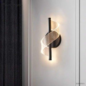 Nowoczesna lampka ścienna LED Spiral z luksusowymi krzywymi