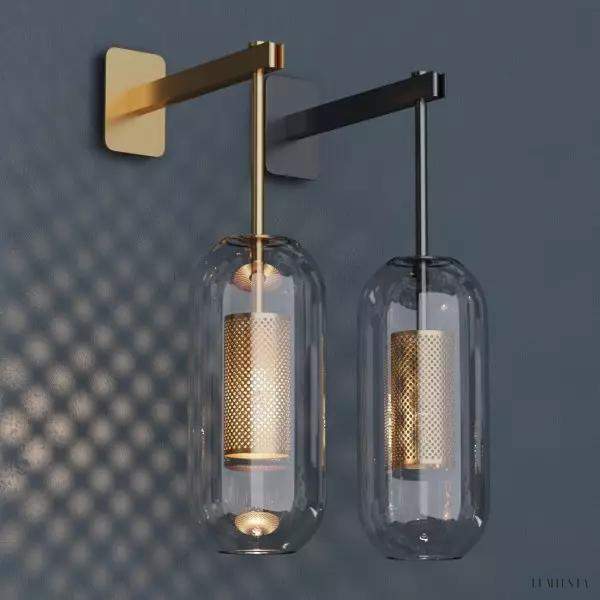 Lampa ścienna Vadim minimalistyczna z szklanym kloszem