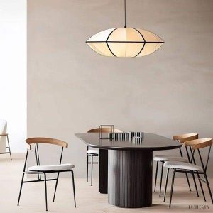 image_2-67.jpg Aria - Lampa wisząca bąbelkowa z tkaniny biało-czarna/brązowo-czarna, Ø40/50/60cm