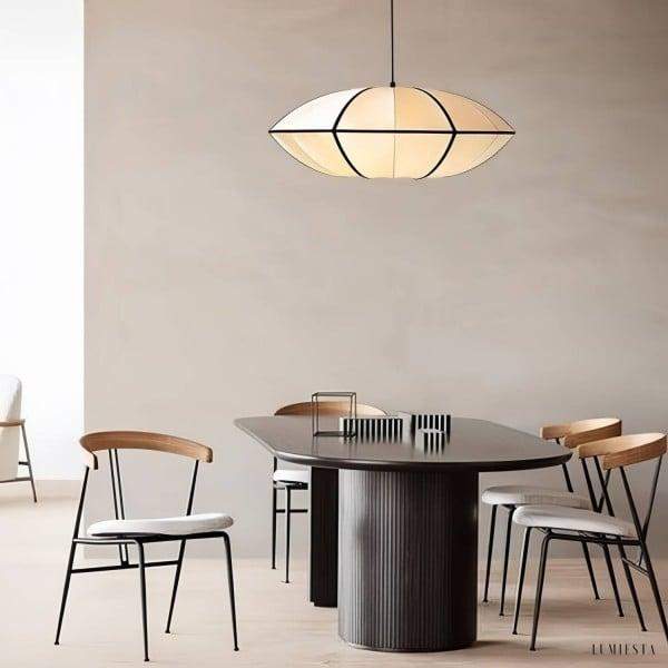 image_2-67.jpg Aria - Lampa wisząca bąbelkowa z tkaniny biało-czarna/brązowo-czarna, Ø40/50/60cm