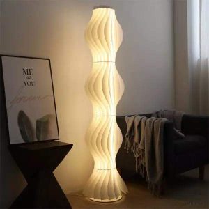 Nowoczesna lampa podłogowa z falistym wzorem LED 173 cm