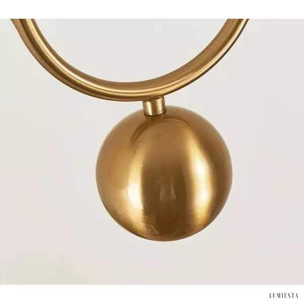 Nowoczesna lampa wisząca w kształcie koła mosiężna i szklana