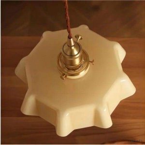 Lampa Wisząca Kwiatowa Styl Retro Szklana