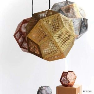 Lampa Wisząca Echo Złoty Nowoczesny Żyrandol ze Stali Nierdzewnej