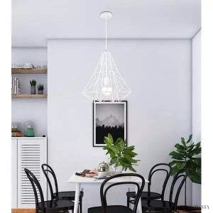 Wisząca lampa z klatką w stylu retro