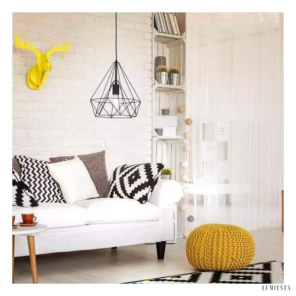 Lampa wisząca metalowa w stylu retro czarna oprawa