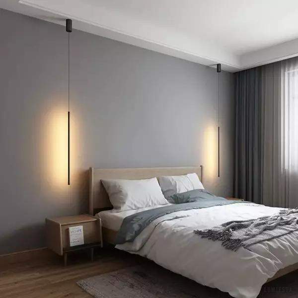 Liniowa lampa wisząca LED w nowoczesnym stylu czarna 60 140 cm